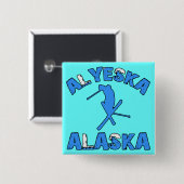 Alyeska, Alaska Vierkante Button 5,1 Cm (Voorkant /achterkant)