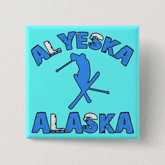 Alyeska, Alaska Vierkante Button 5,1 Cm (Voorkant)