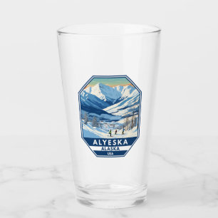 Alyeska Alaska Winter Reizen Kunst Vintage Glas