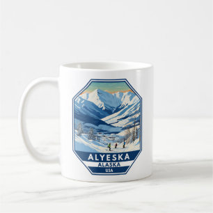 Alyeska Alaska Winter Reizen Kunst Vintage Koffiemok