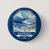 Alyeska Alaska Winter Reizen Kunst Vintage