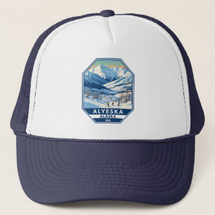 Alyeska Alaska Winter Reizen Kunst Vintage Trucker Pet