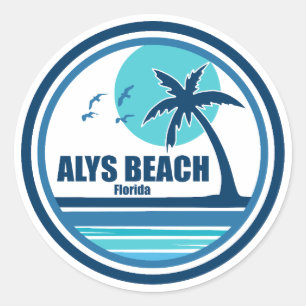 Alys Beach Fort Walton Palm Tree Vogels Ronde Sticker