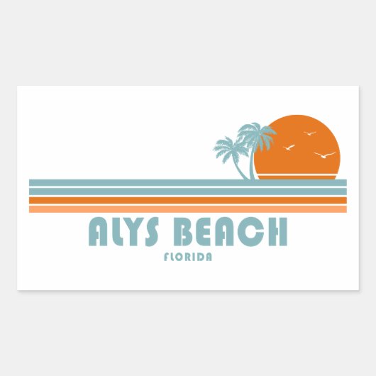 Alys Beach Fort Walton Sun Palmbomen Rechthoekige Sticker (Voorkant)