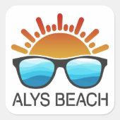 Alys Beach Zonnebril Vierkante Sticker (Voorkant)