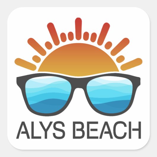 Alys Beach Zonnebril Vierkante Sticker (Voorkant)