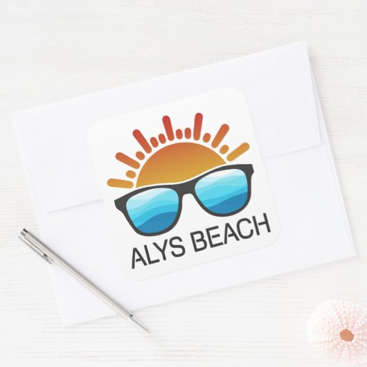 Alys Beach Zonnebril Vierkante Sticker (Envelop)
