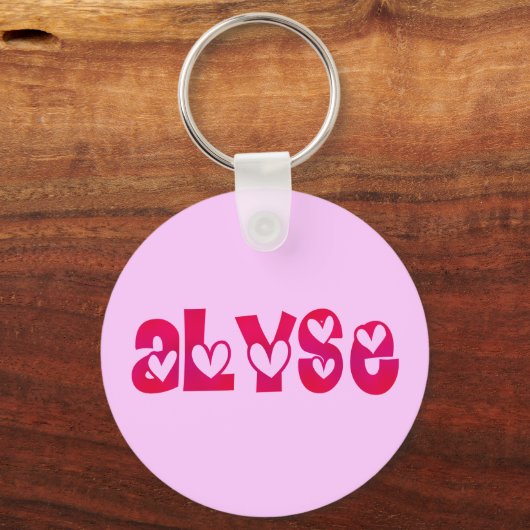 Alyse in het hart sleutelhanger (Voorkant)