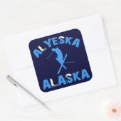 Alyska, Alaska Vierkante Sticker (Envelop)