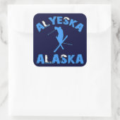 Alyska, Alaska Vierkante Sticker (Tas)