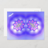 ALYSSA ~ 3D Fractal Design ~ Roze Blue Mauve ~ Briefkaart (Voorkant / Achterkant)