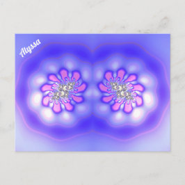 ALYSSA ~ 3D Fractal Design ~ Roze Blue Mauve ~ Briefkaart