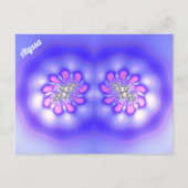 ALYSSA ~ 3D Fractal Design ~ Roze Blue Mauve ~ Briefkaart (Voorkant)