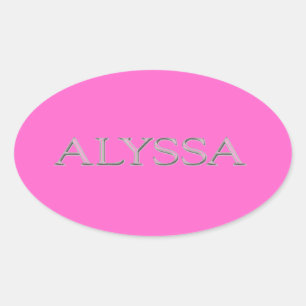 Alyssa - Aangepast verhoogde lettertekens Ovale Sticker