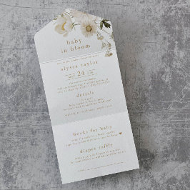 ALYSSA Baby In Bloom Diaper Raffle Baby shower All In One Uitnodiging