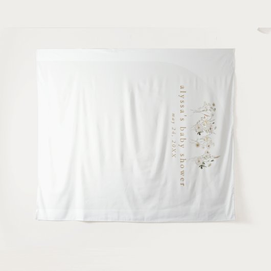 ALYSSA Bloemen Boho Baby shower Achtergrond Wandkleed (Voorkant (horizontaal))