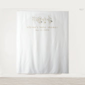 ALYSSA Bloemen Boho Baby shower Achtergrond Wandkleed (Voorkant)