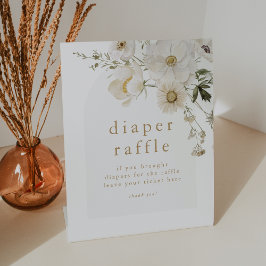 ALYSSA Boho Arch Bloem Baby shower Luier Raffle Reclamebord Met Voetstuk
