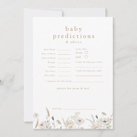 ALYSSA Boho Baby Voorspellingen Baby shower Game K Kaart (Voorkant)