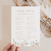 ALYSSA Boho Flower Baby shower Trivia Game Kaart