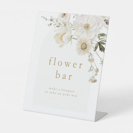 ALYSSA Boho Flower Bar Baby shower Reclamebord Met Voetstuk (Voorkant)
