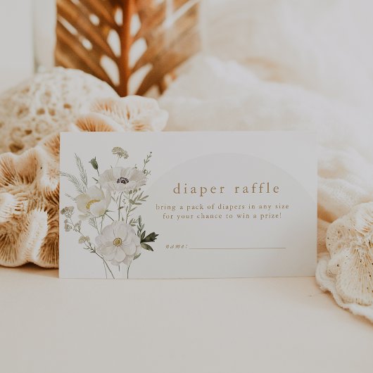 ALYSSA Boho Meisje Bloem Baby shower Luier Raffle Informatiekaartje