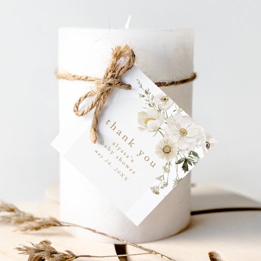 ALYSSA Floral Boho Flower Baby shower Dank u Bedankjes Labels