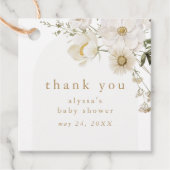 ALYSSA Floral Boho Flower Baby shower Dank u Bedankjes Labels (Voorkant)