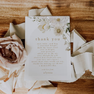 ALYSSA Floral Summer Boho Wild Flower Baby shower Bedankkaart