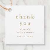 ALYSSA Goud Rustiek Eenvoudig Baby shower Dank u Bedankjes Labels (Voorkant)