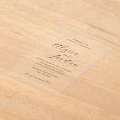 Alyssa kalligrafie typografie Elegante bruiloft Acryl Uitnodigingen (Laagn)