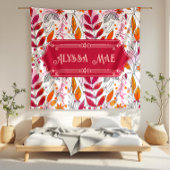 Alyssa Mae Hand getekend Roze en Sinaasappel gebla Fleece Deken