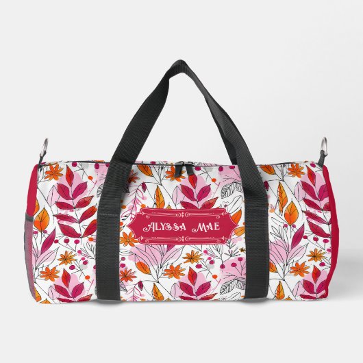 Alyssa Mae Hand getekend Roze en Sinaasappel gebla Plunjezak (Achterkant)