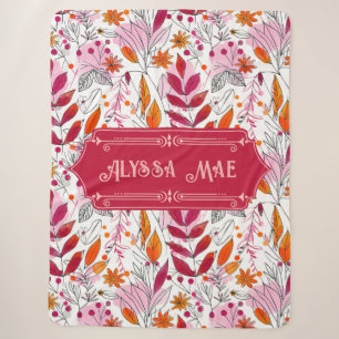 Alyssa Mae Hand getekend Roze en Sinaasappel gebla Sherpa Deken
