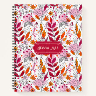 Alyssa Mae Roze en Sinaasappel Foliage Deluxe Notitieboek