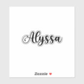Alyssa Naam - Handgeschreven kalligrafie Sticker (Vel)