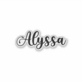 Alyssa Naam - Handgeschreven kalligrafie Sticker (Voorkant)