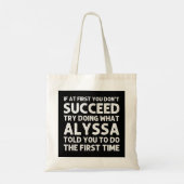 ALYSSA Naam Persoonlijk Birthday Funny Kerstmis Tote Bag (Achterkant)