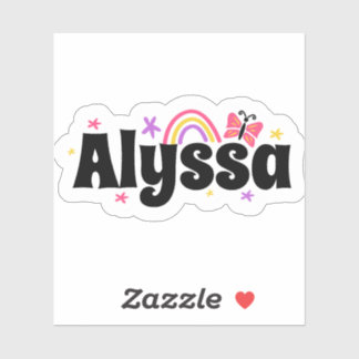 Alyssa naam schattig ontwerp sticker