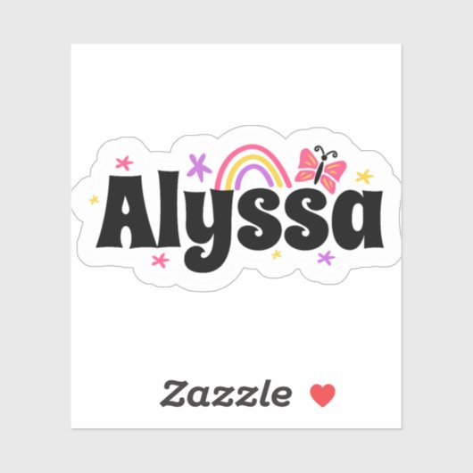 Alyssa naam schattig ontwerp sticker (Vel)
