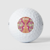 ALYSSA ~ Roze rode crème fractal Design ~ Golfballen (Voorkant)