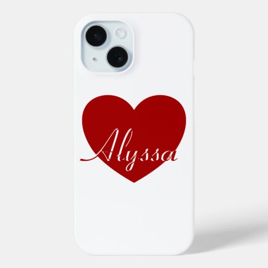 Alyssa - Sjabloon voor Jouw naam, Red Heart Love Case-Mate iPhone Case (Achterkant)