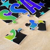 "ALYSSA" voornaam, geun "HAPPY BIRTHDAY" Legpuzzel (Zijkant)