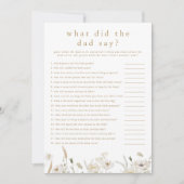 ALYSSA Wat zei de vader Baby shower spel Kaart (Voorkant)