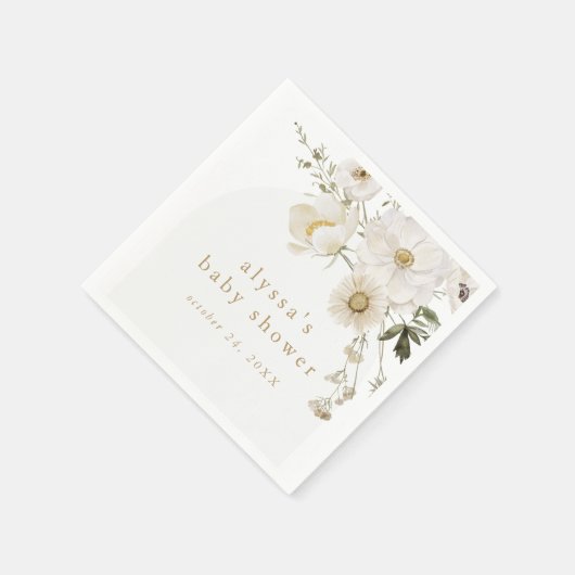 ALYSSA Wildflower Floral Boho Flower Baby shower Servet (Hoek)