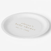 ALYSSA Wit Goud Boho Modern Eenvoudig Baby shower Papieren Bordje (Gekanteld)