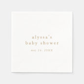 ALYSSA Wit Goud Boho Rustiek Eenvoudig Baby shower Servet (Voorkant)