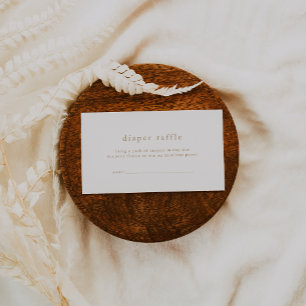 ALYSSA Wit Goud Eenvoudig Baby shower Luier Raffle Informatiekaartje