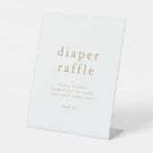 ALYSSA Wit Goud Eenvoudig Baby shower Luier Raffle Reclamebord Met Voetstuk (Voorkant)