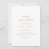 ALYSSA Wit Goud Modern Boho Eenvoudige Baby Sprink Kaart (Voorkant)